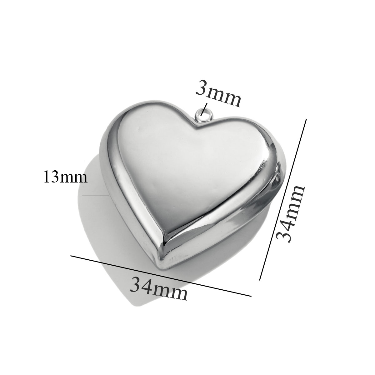 Silver color / 1 Piece Simple Fashionable Style Heart Shape Stainless Steel Women's Pendant Picture5